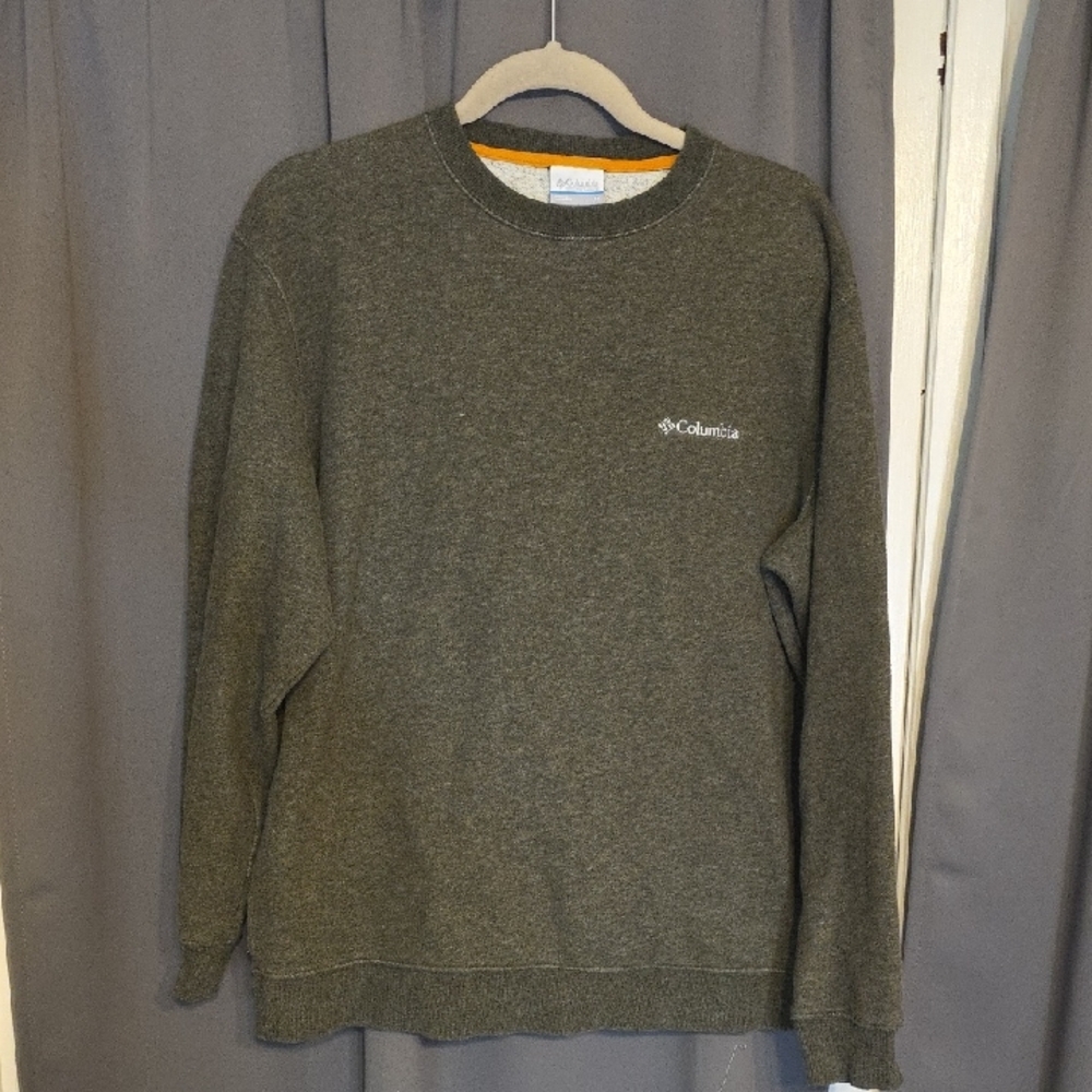 Columbia Men's Gray‎ Sweatshirt Dark Olive Green Cotton Blend Sz M EUC